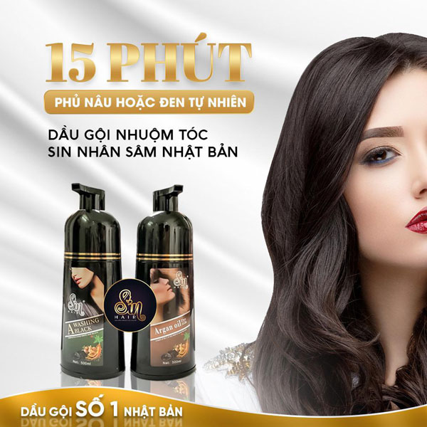 Dầu gội phủ bạc Sin Hair hiệu quả hàng đầu Nhật Bản