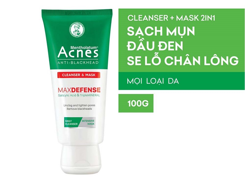 Review 10 Sản Phẩm Acnes Sữa Rửa Mặt Tốt Nhất Hiện Nay 2 Acnes sua rua mat Anti Blackhead Cleanser And Mask