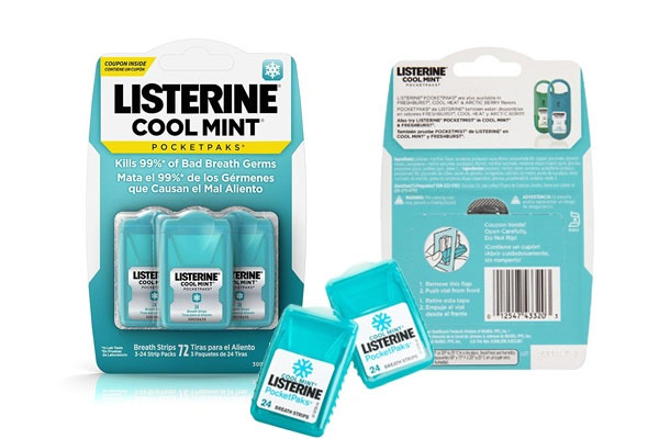 Kẹo phòng the Listerine được thiết kế nhỏ gọn, tiện lợi dễ mang theo
