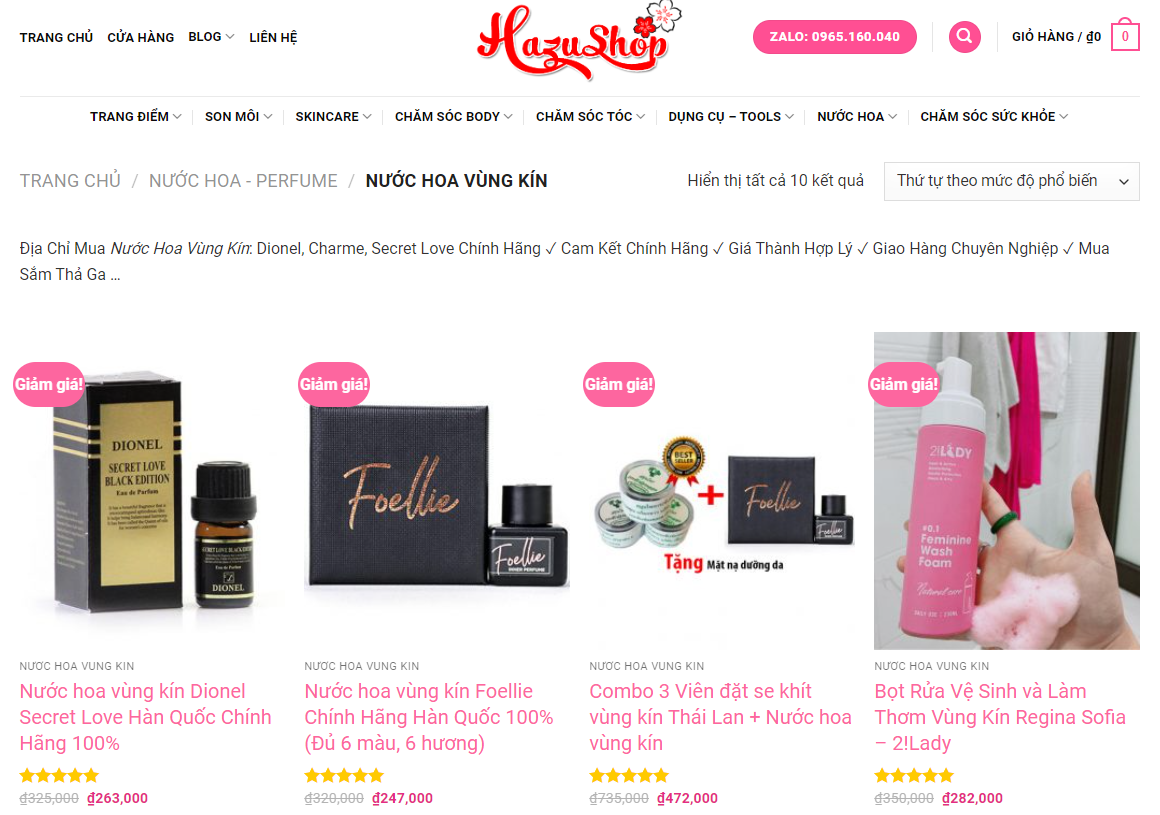 Top 4 Địa chỉ mua Nước hoa vùng kín tại Hà Nội uy Tín Nhất 1 HazuShop nuoc hoa vung kin